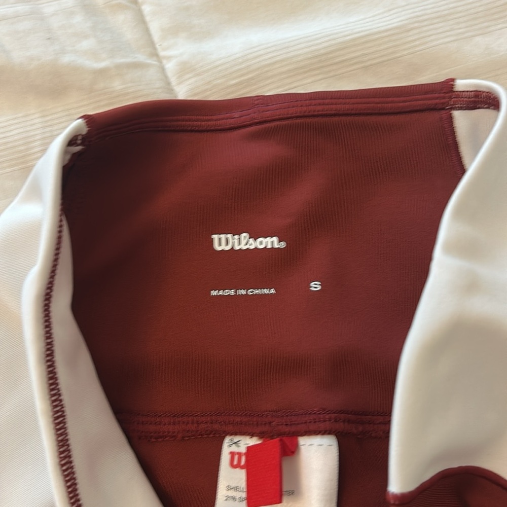 Wilson Burgundy and White Sports Leggings - Picture 3 of 4